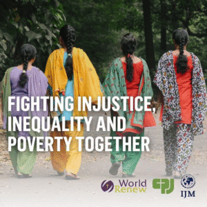 Group of women walking in a park promoting justice and equality.