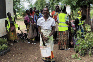 Community members participating in a World Renew project in a rural setting.