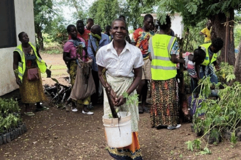 Community members participating in a World Renew project in a rural setting.