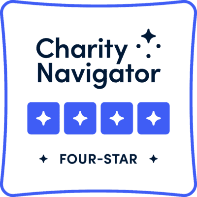 Charity Navigator four-star rating badge for nonprofit organizations.
